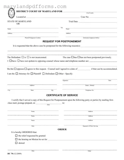 Blank Maryland Dc 70 Template
