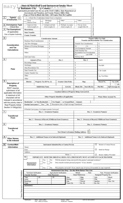 Blank Maryland Sheet Template